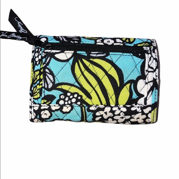 Vera Bradley green & blue floral wallet - Picture 2 of 9